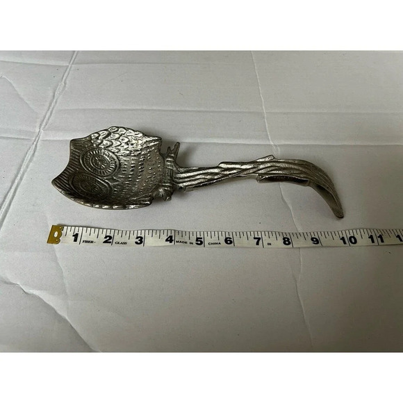 Metal Owl Spoon Rest Laddle Rest Silver Color - Picture 10 of 11